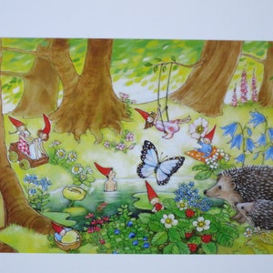 Sommer Zwerge - Postkarte für den Jahreszeitentisch -  Gnom - Wichtel - Waldorf - Art. SOPK100
