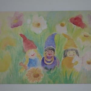 Les Trois Nains - Carte postale pour la table de saison - Été - Waldorf - Art. SOPK384