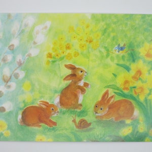 Tre lepri - Tavola stagionale - Cartolina - Waldorf - Pasqua - Primavera - Articolo n. FRPK84