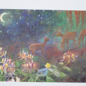 Rehe in der Nacht - Postkarte für den Jahreszeitentisch - Herbst - Waldorf- Art. Nr.HEPK86