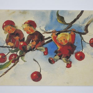 Cherry children - Seasonal table - Waldorf - Postcard
