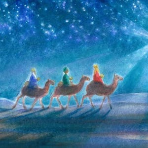 Os Três Reis - Cartão Postal - Mesa Sazonal - Waldorf - Natal - Inverno - Ano Novo - Item nº WIPK96