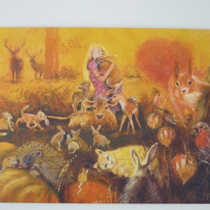Tierkinder - Jahreszeitentisch - Postkarte - Tiere - Herbst - Waldorf- Art. Nr.HEPK160