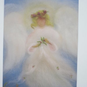 Engel mit Blumen - Postkarte für den Jahreszeitentisch - Weihnachten - Winter - Waldorf- Art. Nr. WIPK18