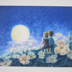 Un rêve au pays des elfes - carte postale - table saisonnière - Waldorf - été - elfes - Art.
