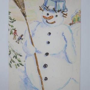 Schneemann - Jahreszeitentisch - Postkarte - Waldorf - Winter - Schnee - Weihnachten - Neujahr- Art. Nr. WIPK327