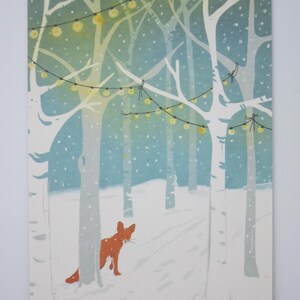Füchslein im Lichterwald - Postkarte groß - Weihnachten - Advent - Schnee - Waldorf- Art. Nr. WIPK101