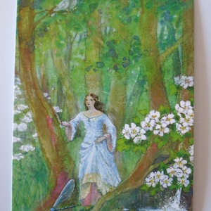 Fée celtique - carte postale pour la table saisonnière - printemps - Waldorf - numéro d'article FRPK7