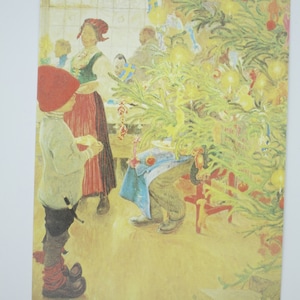 Véspera de Natal - postal para mesa sazonal - Natal - Advento - Árvore de Natal - Waldorf - Art.