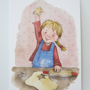Plätzchen backen - Jahreszeitentisch - Postkarte - Waldorf - Weihnachtsbäckerei - Winter - Advent- Waldorf- Art. Nr. WIPK173