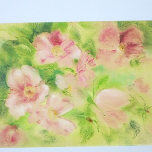 Wilde Rosen - Postkarte groß - Jahreszeitentisch -  Waldorf - Blumen - Geburtstag- Art.Nr.BLPK29