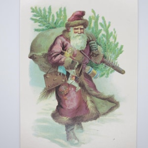 Père Noël - carte postale pour la table saisonnière - Waldorf - Noël - Hiver - Sapin de Noël - Article n° WIPK280