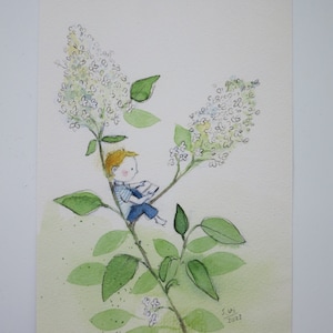 Flieder - Postkarte - Jahreszeitentisch - Waldorf - Frühling - Monatskarten- Art.Nr FRPK26