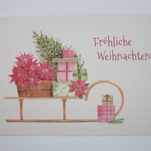 Slitta di Buon Natale - Cartolina grande - Natale - Avvento - Neve - Waldorf - Articolo n. WIPK283
