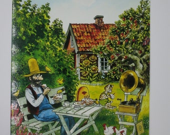 Pettersson im Garten - Jahreszeitentisch -  Waldorf - Postkarte