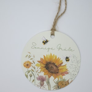 Geschenkanhänger Sonnige Grüße - Sonnenblume - -Geschenke- Geburtstag - Art. GP31