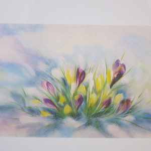 Crocus - carte postale pour la table de saison - Printemps -Waldorf- Art.No.BLPK24