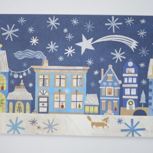 Noël en ville - grande carte postale - Noël - Avent - neige - Waldorf - réf. WIPK93