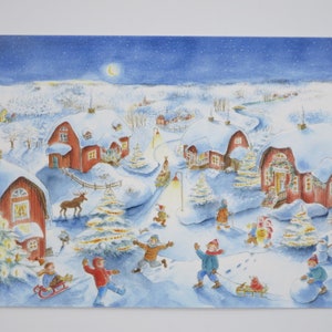 Weihnachtszeit - Postkarte - Jahreszeitentisch - Waldorf - Winter - Schnee - Advent - Weihnachten - Kinder- Art. Nr. WIPK207