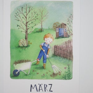 März - Monatskarte - Postkarte für den Jahreszeitentisch - Frühling - Waldorf- Art.Nr FRPK164