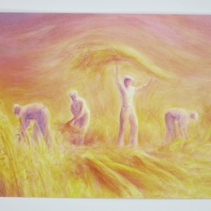 Die Ernte - Postkarte - Jahreszeitentisch - Waldorf - Sommer - Heuernte- Art. Nr.HEPK39