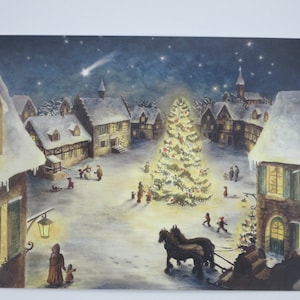 Weihnachten im Dorf - Postkarte - Jahreszeitentisch - Waldorf - Advent - Winter - Schnee- Art. Nr. WIPK61