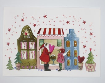 Christmas Street - Christmas Card - Postcard