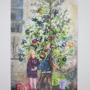 Glückliche Weihnachten - Postkarte  für den Jahreszeitentisch - Winter - Weihnachten - Waldorf- Art. Nr. WIPK228