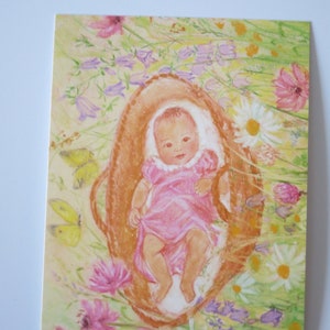 Baby - Geburt - Taufe - Postkarte - Jahreszeitentisch -  Waldorf - Art. SOPK101
