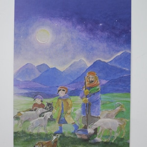 Berger - carte postale pour la table de saison - Waldorf - berger - enfants - automne - article n°HEPK243