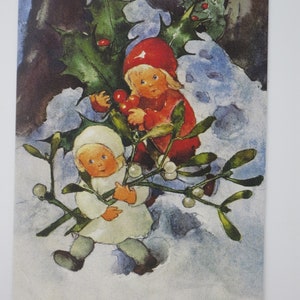 Vischio - cartolina - tavola stagionale - nostalgia natalizia invernale Waldorf - articolo n