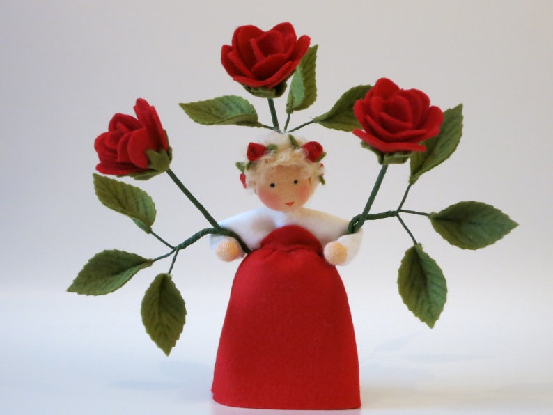 Red Rose Flower Child Waldorf Nature Table image 2