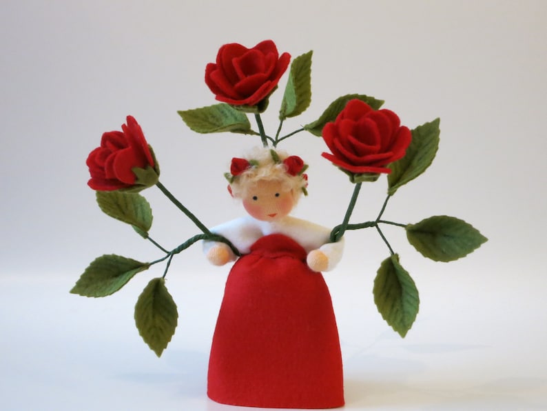 Red Rose Flower Child Waldorf Nature Table image 1