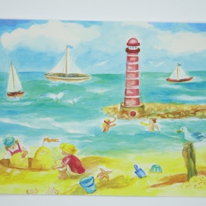 Estate - Tavola Stagionale - Cartolina - Waldorf - Vacanza in Spiaggia - Art. SOPK105
