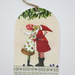 Étiquette cadeau ange et Père Noël - Cadeau de Noël - Emballage cadeau - Art. GP36