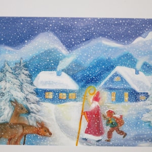 St. Nikolaus - Jahreszeitentisch - Postkarte - Waldorf - Advent - Winter - Weihnachten- Art. Nr. WIPK156
