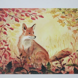 Fox - Seasonal Table - Postcard - Waldorf