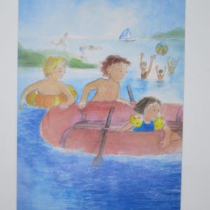 Gommone - Tavola Stagionale - Waldorf - Cartolina - Compleanno - Vacanze - Barca - Acqua - Art. SOPK06