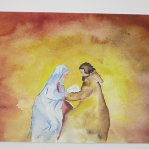 Maria und Josef - Jahreszeitentisch - Postkarte - Waldorf - Krippe - Weihnachten - Advent - Winter- Art. Nr. WIPK396