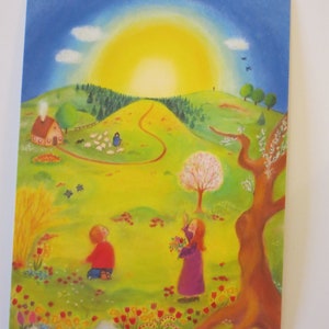 Osterbild - Postkarte für den Jahreszeitentisch - Frühling - Ostern -  Waldorf- Art.Nr FRPK44