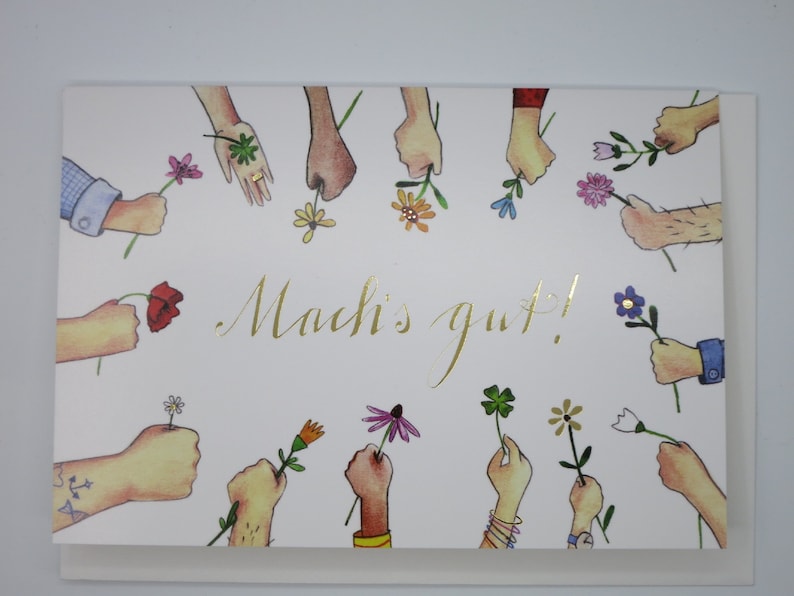 Machs gut Grußkarte Karte mit Umschlag Doppelkarte Etsy.de