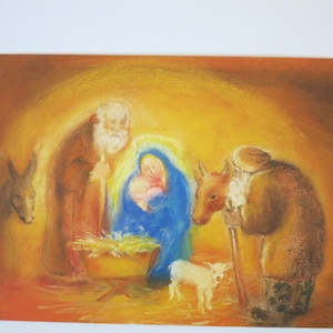 Sainte Famille - carte postale pour la table de saison - Noël - Avent - Waldorf - Art. WIPK243