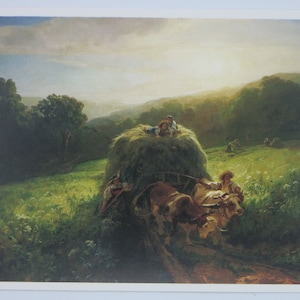 Carro da fieno - tavola stagionale - cartolina - Waldorf - raccolta - estate - articolo n.HEPK169
