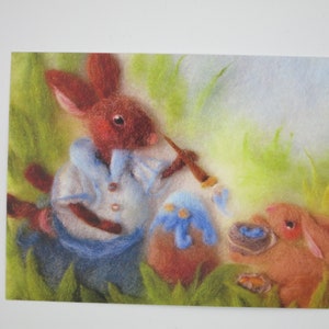Dipingere le uova - cartolina per la tavola stagionale - Pasqua - Uova di Pasqua - Waldorf - Arte. Numero FRPK125