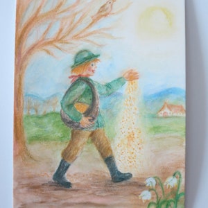Sähmann im März - Jahreszeitentisch - Postkarte - Waldorf - Frühling- Art.Nr FRPK65