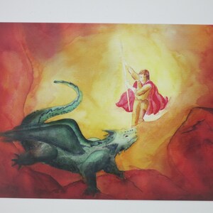 Sankt Michael mit Drachen -Postkarte für den Jahreszeitentisch im Herbst - Waldorf- Art. Nr.HEPK203