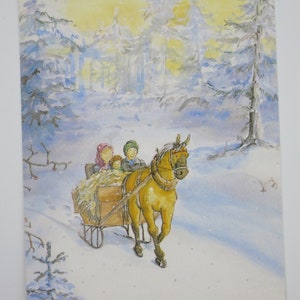 Horse-drawn sleigh - Postcard - Seasonal table - Waldorf
