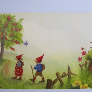 Pippa en Pelle op reis - ansichtkaart voor de seizoenstafel - zomer - Waldorf - Art