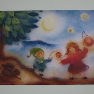 Children with Lantern - Postcard for the Seasonal Table - Saint Martin - Waldorf - Item No. HEPK312