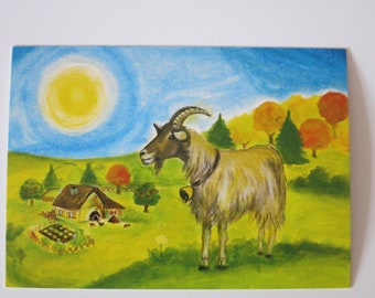 Der Ziegenbock - Jahreszeitentisch - Postkarte - Waldorf